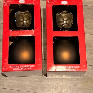 Holiday Time Silver and Black Shatterproof Ornaments - Set of 2